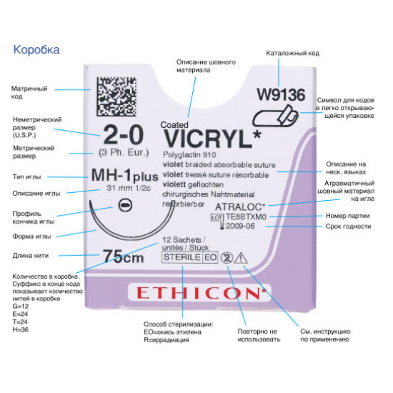 Шовний матеріал Вікрил Плюс» (Vicryl Plus) антибактеріальний