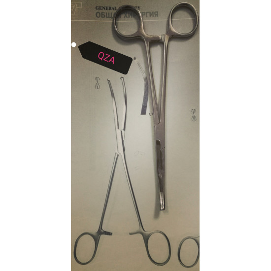 Затискач з кремальєрою для кріплення білизни до брюшини 20 см