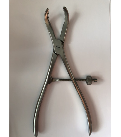 Кісткотримач з зігнутими губками і гвинтовим фіксатором Довжина 21 см