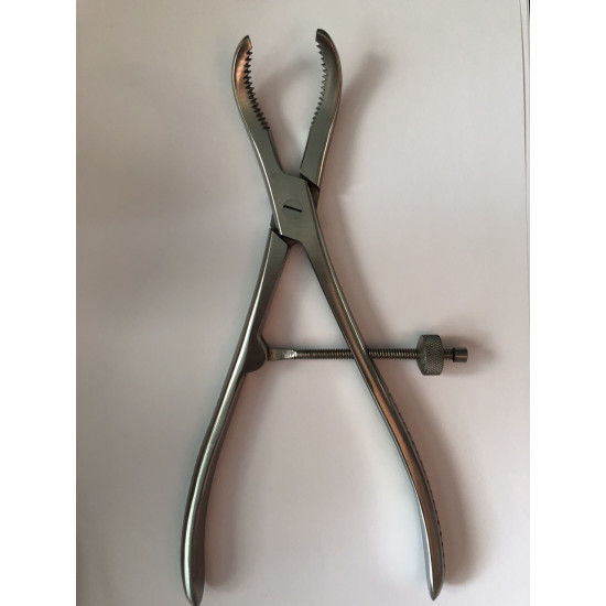 Кісткотримач з зігнутими губками і гвинтовим фіксатором Довжина 21 см