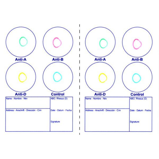 Eldoncard 2521 ID для визначення групи крові AB0 і резус-фактора RhD