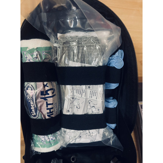 Аптечка тактична військова чорна з турнікетом Sam USA з шиною